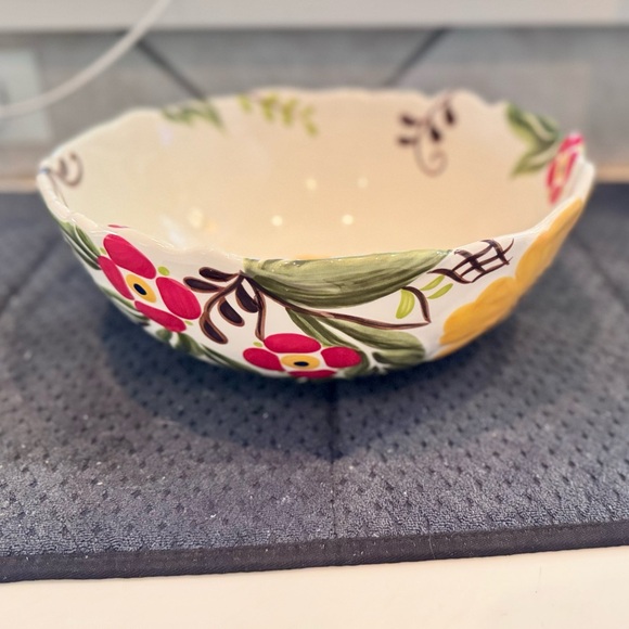 JARDINE Vida Eva Mendes for Espana Handpainted Ceramic 11” Serving Bowl - Picture 4 of 15